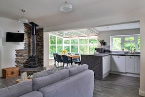 Cottage | Living room - Cottage in Rowen by River & Pet-friendly Trails (Conwy)