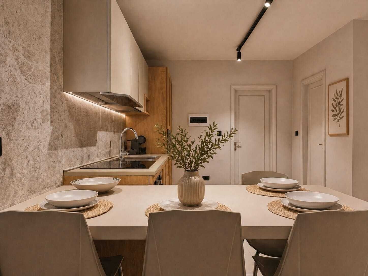 Frigorifero, microonde, forno, piano cottura