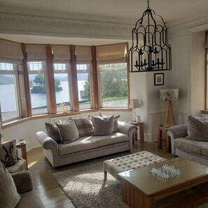 Smart TV, chimenea y libros