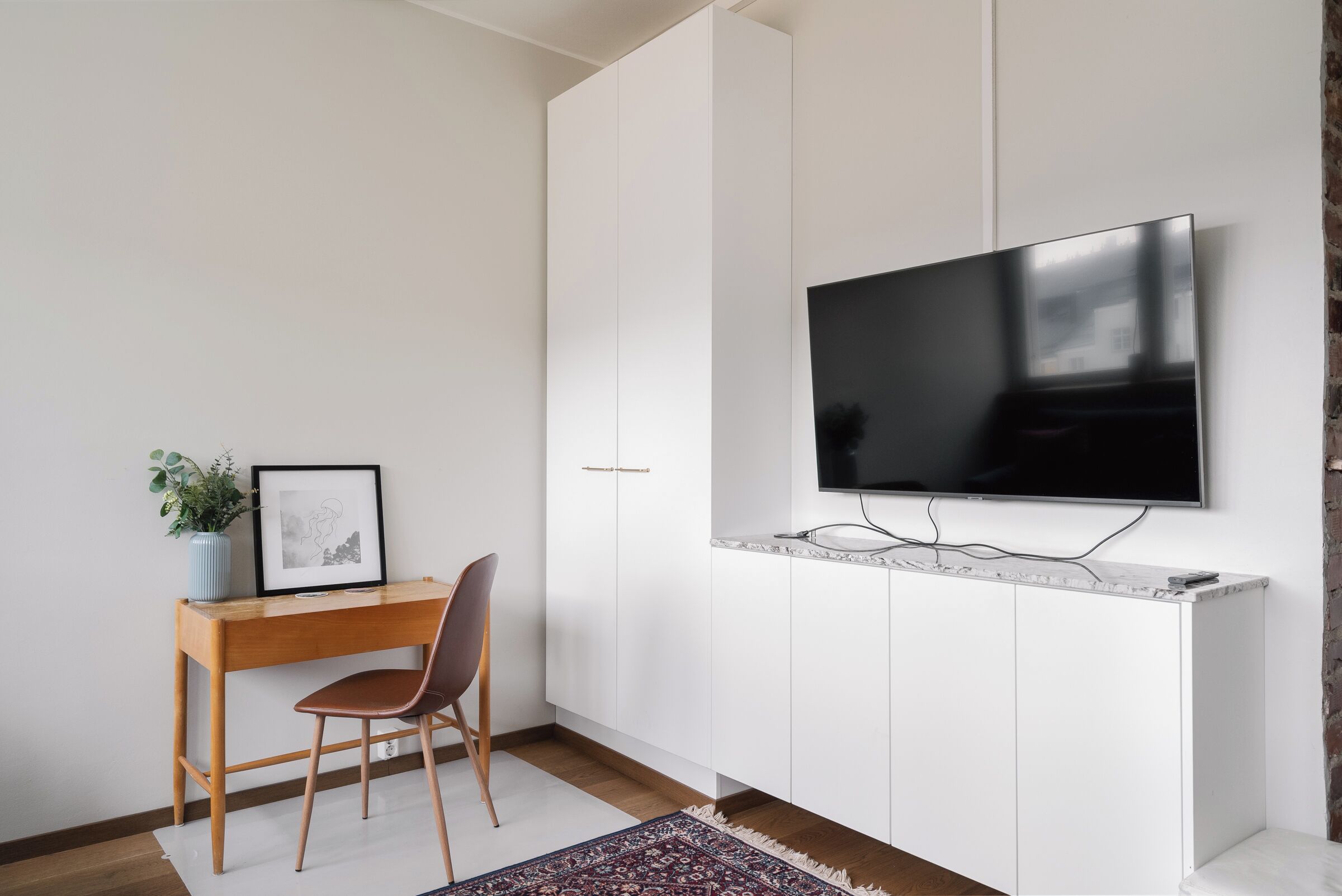 Classic Apartment, Courtyard View | Living area | 50-inch flat-screen TV with cable channels