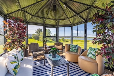 Water front property,stunning sunset views, with your own indoor swimming pool.