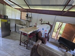 Family Apartment, Patio, Garden View | Private kitchen | Coffee/tea maker