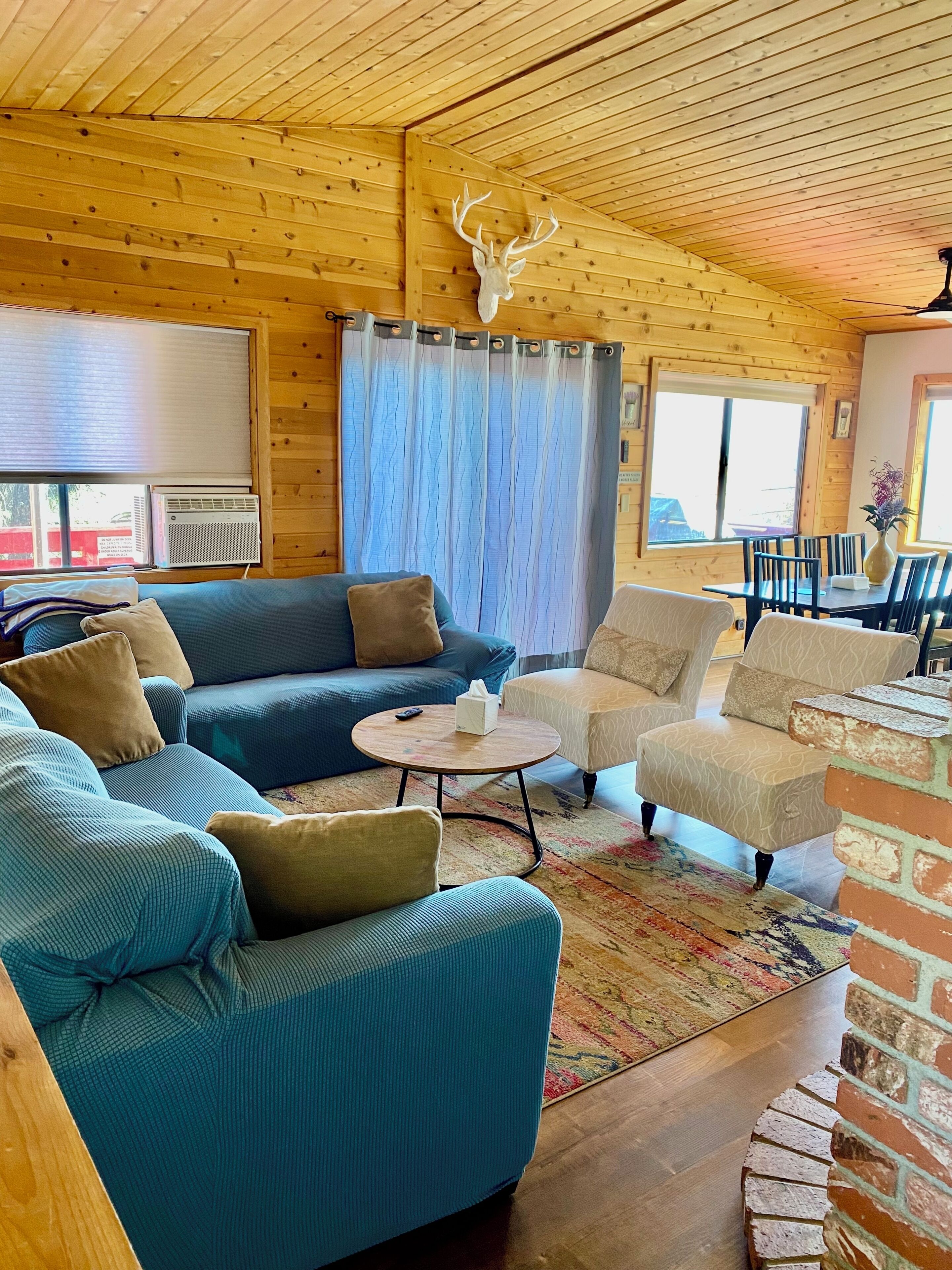 Smart TV, fireplace, video games, printers
