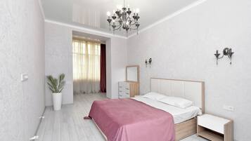 1 bedroom, blackout drapes, iron/ironing board, free WiFi