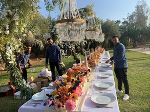 Outdoor banquet area