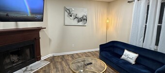 Modern 2BR, 2.5BA townhome with comfy bedding, sleek decor, comfort & cozy.