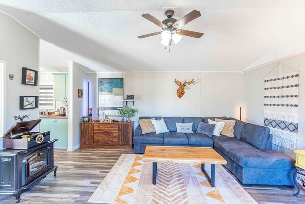 Smart TV, video games, table football, stereo