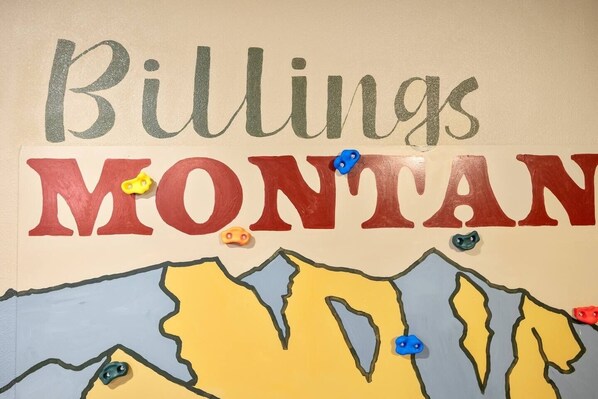 A wall with the name 'Billings Montana' and a map of Montana.