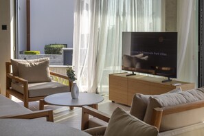 Smart TV - Serene Villa with Private Pool and Sea Views in Paphos (Chlorakas)