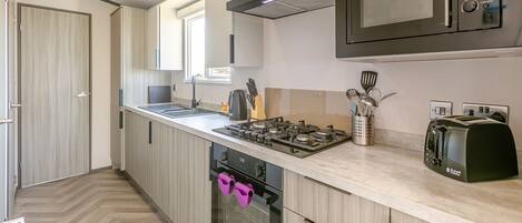 Fridge, oven, stovetop, dishwasher