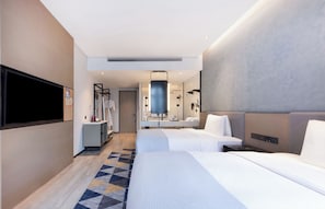Twin Room | Free WiFi, bed sheets - Wanda Moments Nanchang (Nanchang)