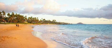 Beach nearby, sun loungers, beach towels