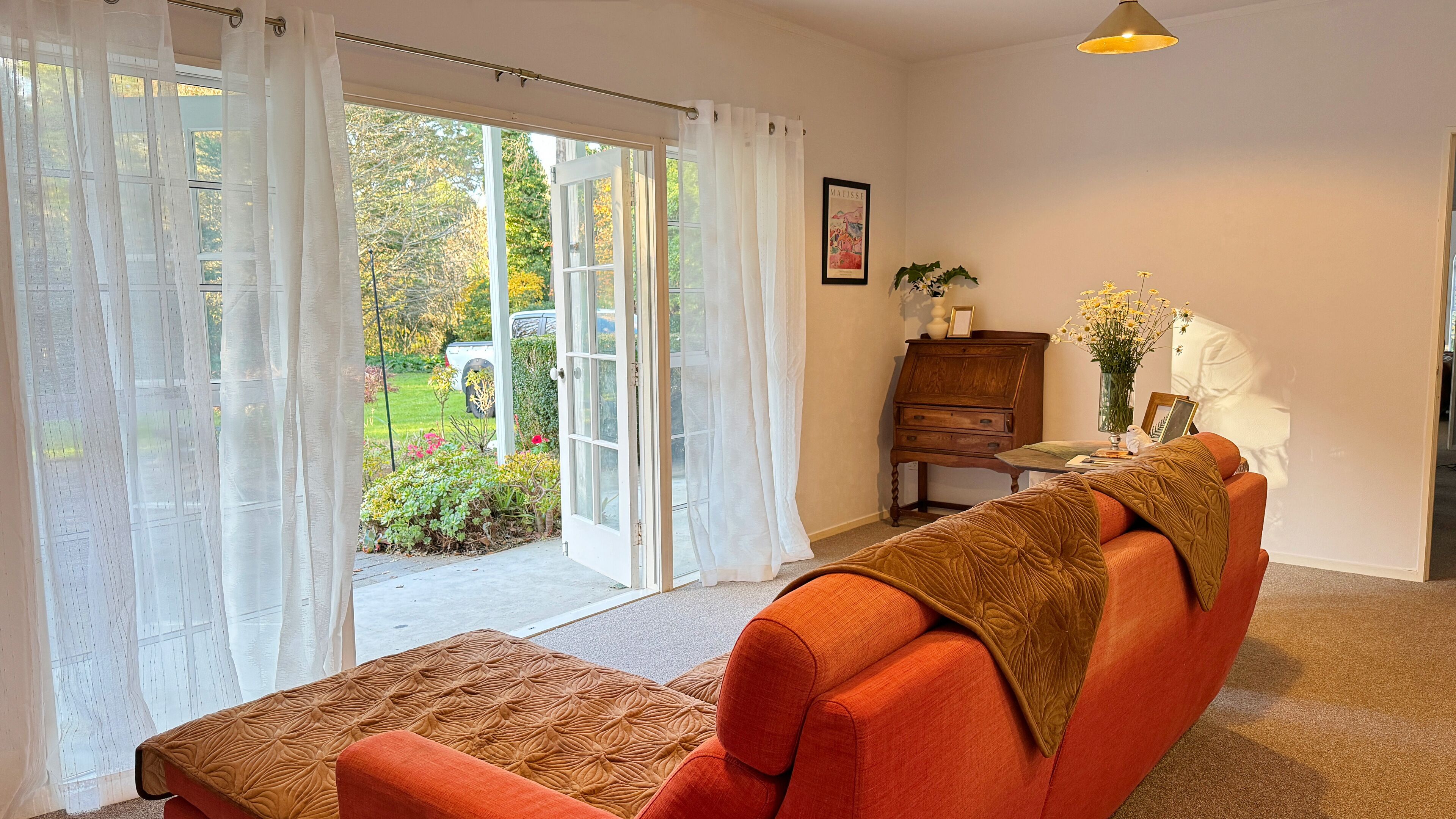 Smart-TV, peis og bøker