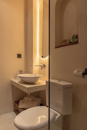 Phòng đôi hoặc 2 giường đơn Deluxe, ban công, quang cảnh vịnh | Phòng tắm | Buồng tắm vòi sen, vòi sen phun mưa