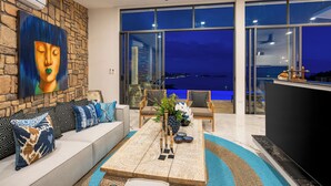 Living area - Luxury Blue Coco Sea View Villa - 4x4 SUV included (Bophut)