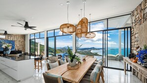Dining - Luxury Blue Coco Sea View Villa - 4x4 SUV included (Bophut)