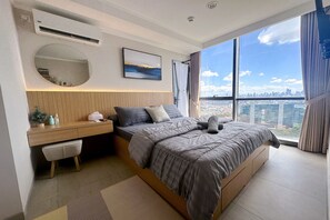 Superior appartement, 1 slaapkamer, keuken, uitzicht op de stad | Uitzicht vanuit de kamer