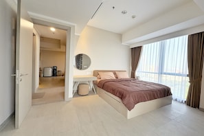 Appartement Deluxe, 2 chambres, cuisine, vue ville | Minibar, rideaux occultants, chambres insonorisées, Wi-Fi gratuit