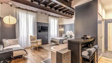 Luxury Triple Room, City View | In-room safe, desk, laptop workspace, soundproofing