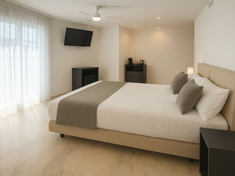 Camera Comfort, vista montagna | Copriletto in piuma, cassaforte in camera, una scrivania