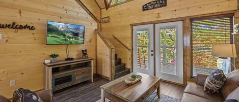 TV, fireplace, offices