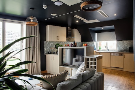 Penthouse | Living area. Líbere London Edgware Road
