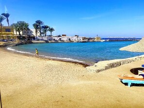 在海滩