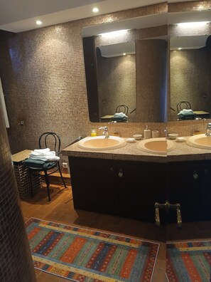 Shower, bidet, soap