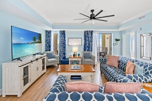 Smart TV, music library, video library