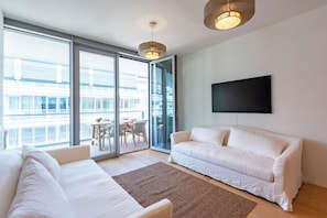 Standard Apartment, 1 Bedroom, Microwave, Sea Facing (Sea View Apartment Genova Waterfront) | Living area | Smart TV - Sea View Apartment Genova Waterfront (Genoa)