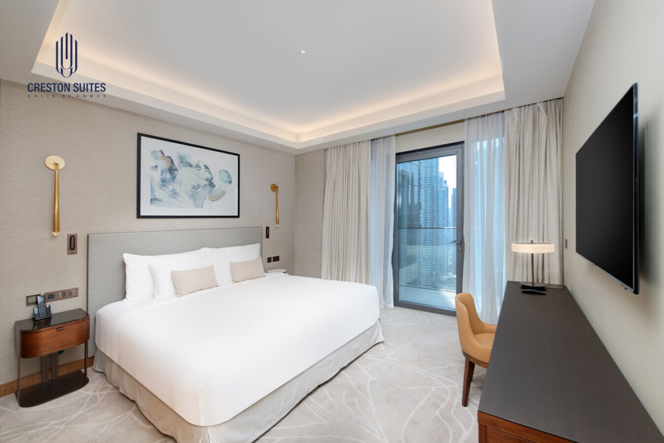 Glamorous 2BR Retreat Address Dubai Opera | Pool & City Vibes | Desk, free WiFi, bed sheets