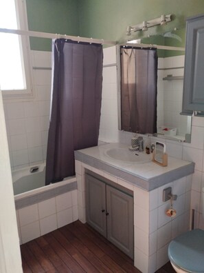 Shower, hair dryer, soap, toilet paper - Air-conditioned family home with heated pool. (Marseille)