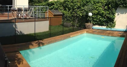 Family home with heated pool.