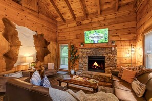 Fernseher, Kamin, Videospiele, Bücher