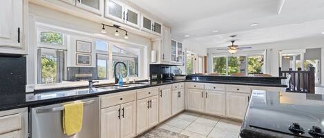 Microwave, oven, stovetop, dishwasher