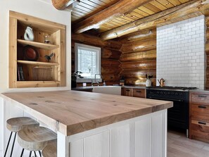 Fridge, microwave, oven, stovetop - Mountainside Log Cabin on Caribou Lake (Lutsen)