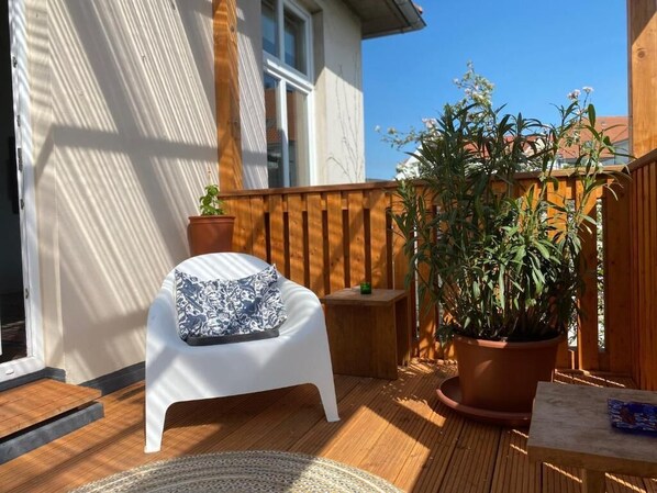 Comfort-Doppelzimmer, Blick auf die Anlage | Balkon