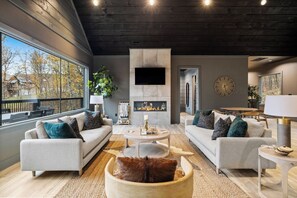 Smart TV, fireplace, video games