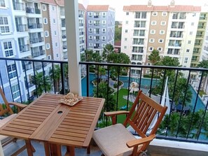 Luxury Apartment, Balcony, Pool View | View from room