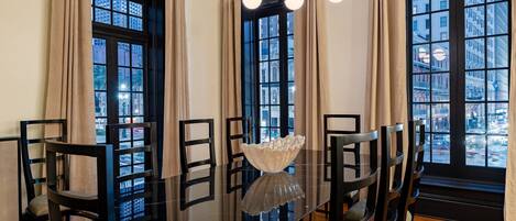 3BR Historic Dance Hall & Canal St Views | The Mayfair | Dining room