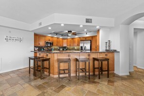 Condo, Multiple Beds (Oceanwalk 10-601) | Private kitchen | Oven, coffee/tea maker, toaster, blender