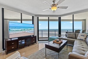 Condo, Multiple Beds (Ebb Tide 702) | Living area | TV - Ebb Tide 702 (New Smyrna Beach)