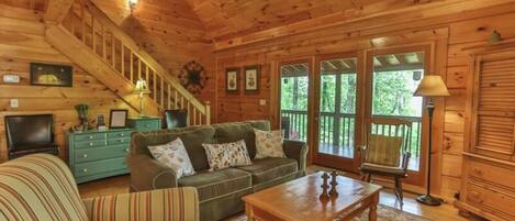 Smart TV, fireplace, DVD player