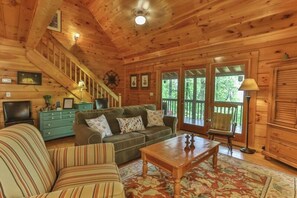 Smart TV, fireplace, DVD player