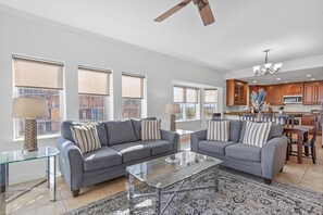 Condo, Multiple Beds (Atlantic Villas 302) | Living area | TV - Atlantic Villas 302 (New Smyrna Beach)