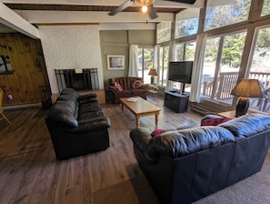 TV, fireplace, DVD player, books - Cozy Cottonwood Cabin at Falcon Lake –Walk to Beach, Shops, Activities & Trails! (Falcon Lake)
