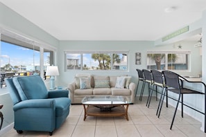 Condo, 1 King Bed with Sofa bed (Crescent Shore 201) | Living area - Crescent Shore 201 (Fort Myers Beach)