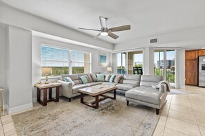 Condo, Multiple Beds (Oceanwalk 18-301) | Living area | TV