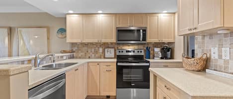 Condo, 1 King Bed with Sofa bed (Point East 314) | Private kitchen | Oven, toaster