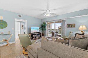 Condo, Multiple Beds (Oceanwalk 12-402) | Living area - Oceanwalk 12-402 (New Smyrna Beach)
